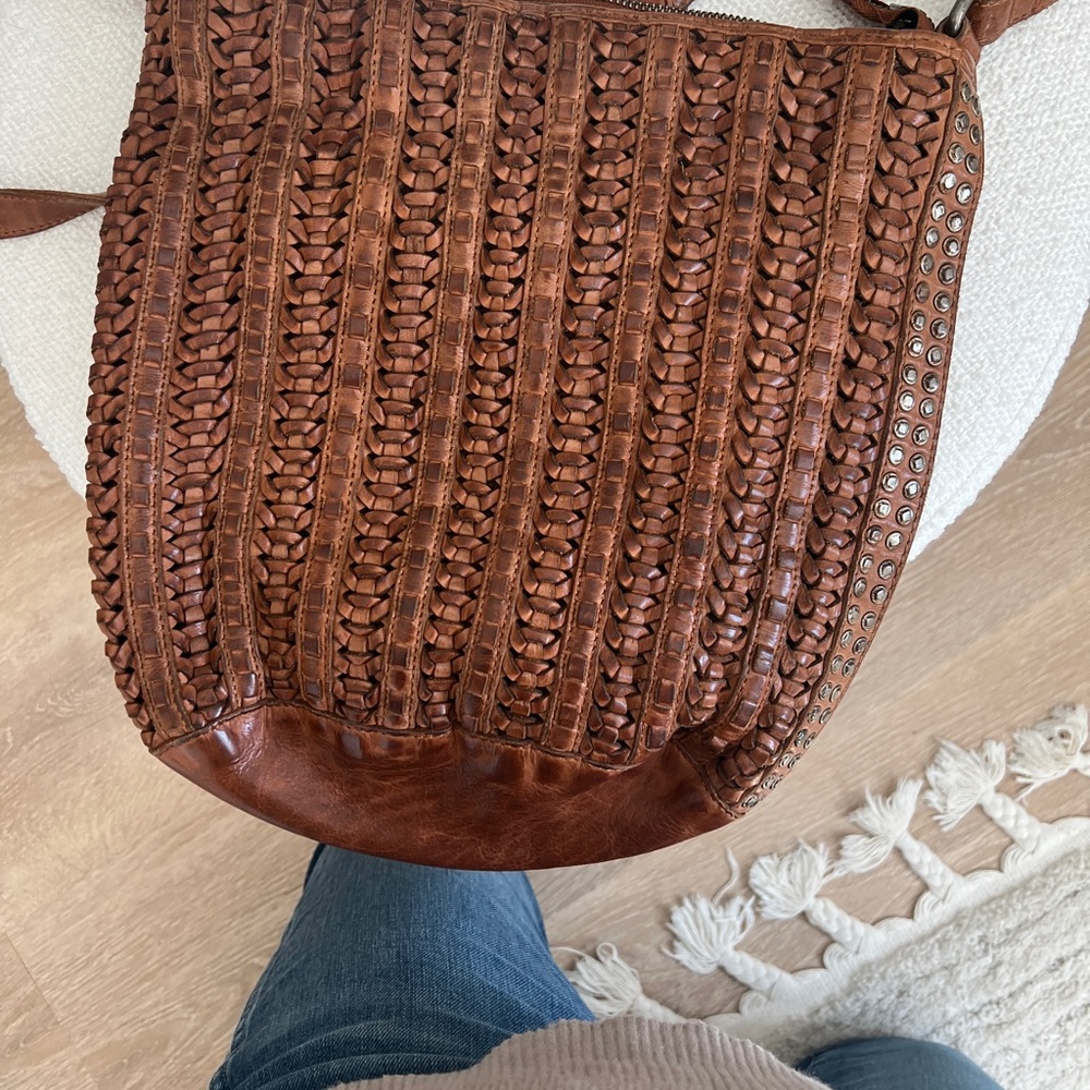 Elegant Brown Textured Shoulder Bag